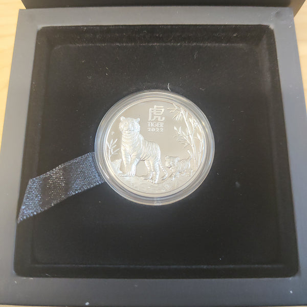 2022 Perth Mint Australian Lunar Series III Year of the Tiger $1 1oz Silver High Relief Coin