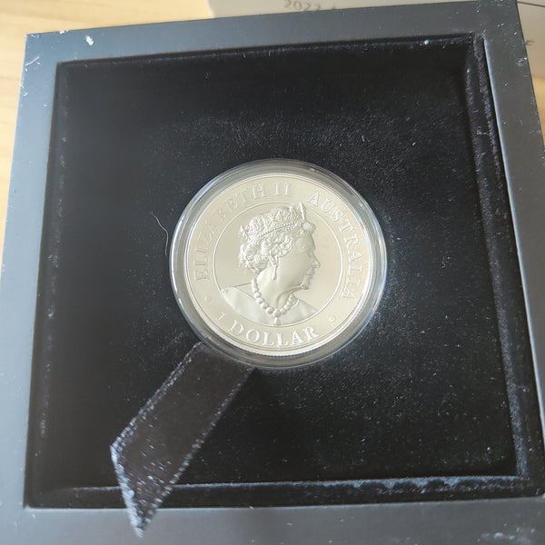 Australia 2022 Perth Mint $1 Kangaroo 1oz Silver High Relief Coloured Coin