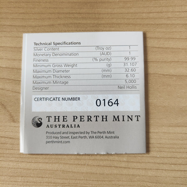 Australia 2022 Perth Mint $1 Kangaroo 1oz Silver High Relief Coloured Coin