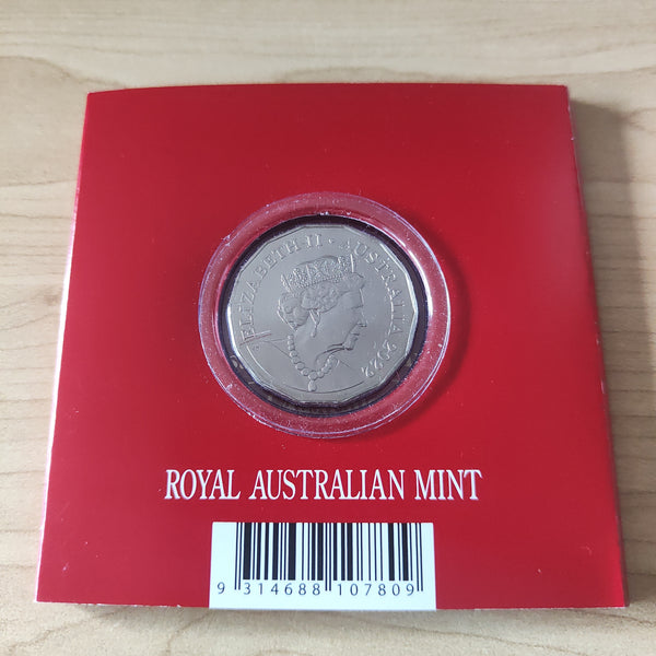 2022 Perth Mint Australian Lunar Year of the Tiger 50c Uncirculated Carded Coin