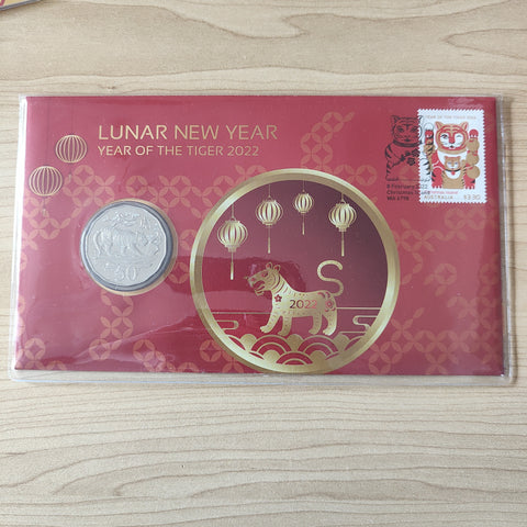 2022 Australia Post Lunar New Year Year of the Tiger 50c Coin PNC