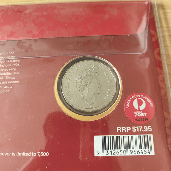 2022 Australia Post Lunar New Year Year of the Tiger 50c Coin PNC