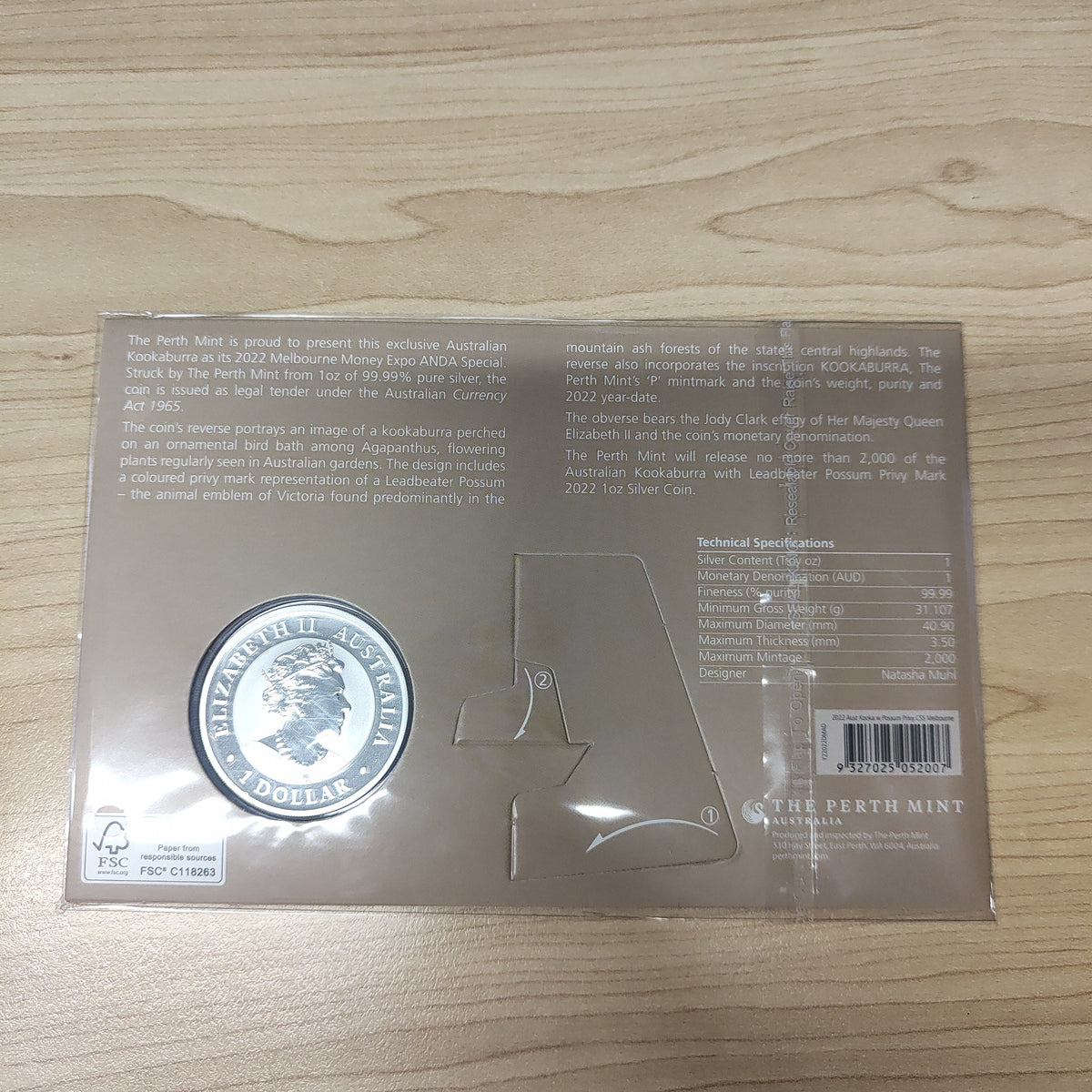 2022 Melbourne Money Expo ANDA Special Australian Kookaburra Possum Pr