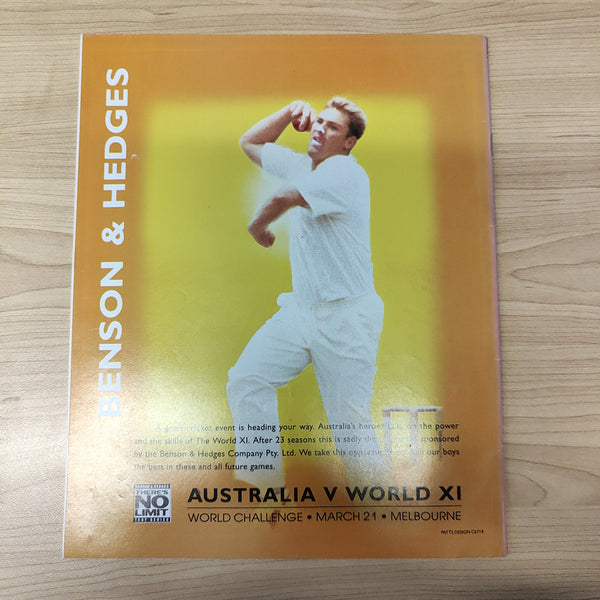 1996 Victorian Cricket Centenary Souvenir Program Australia v World XI