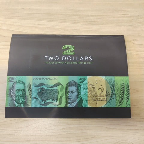 Downies Two Dollar Currency Crossroads Last $2 Note First $2 Coin Folder