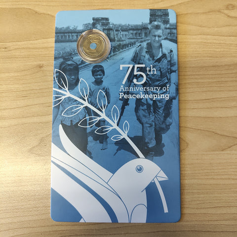 2022 Australia $2 75th Anniversary of Peacekeeping C Mintmark Carded Uncirculated Coin