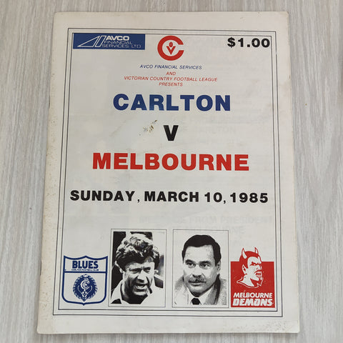 1985 March 10 Carlton v Melbourne Bendigo VFL Football Record