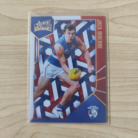 2020 AFL Select Dominance Holographic Parallel Jack Macrae Western Bulldogs LOW NUMBER 001/350