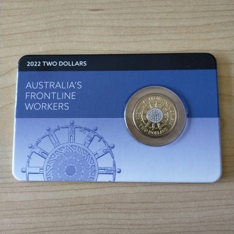 2022 Australia $2 Frontline Workers Downies Carded Uncirculated Coin