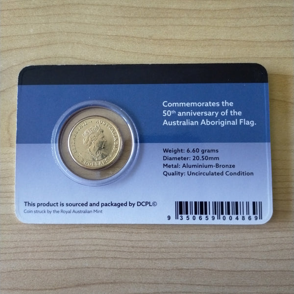 2021 Australia $2 Aboriginal Flag Downies Carded Uncirculated Coin