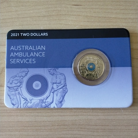 2021 Australia $2 Ambulance Services Downies Carded Uncirculated Coin