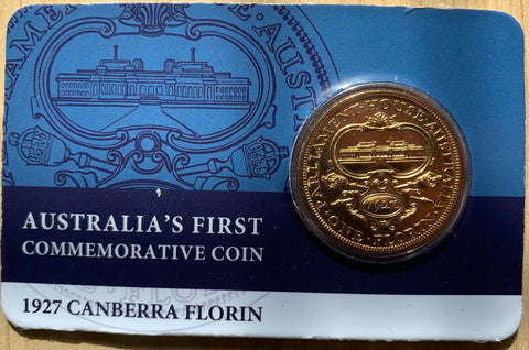 Australia 1927 Florin 2/- Gold Plated Canberra 1st Commemorative Florin