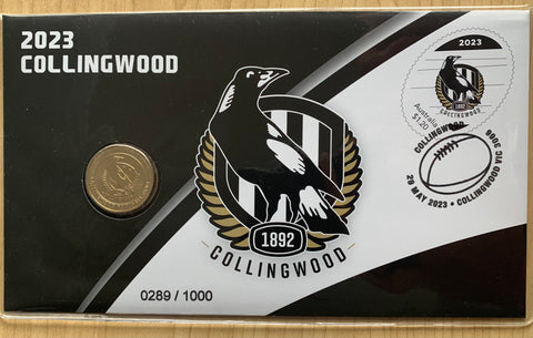 2023 AFL Collingwood Premiership PNC with $1 Coin