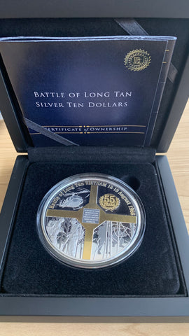 Niue 2021 Battle of Long Tan 5oz 999 Silver Coin Box Cert
