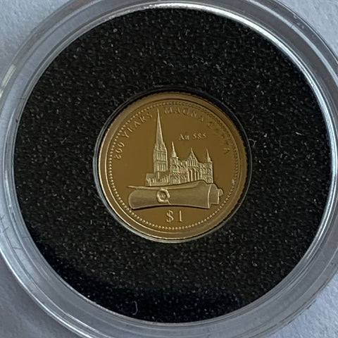 Cook Islands 2015 Macquarie Mint $1 Magna Carta .5 grams of .585 Gold Coin
