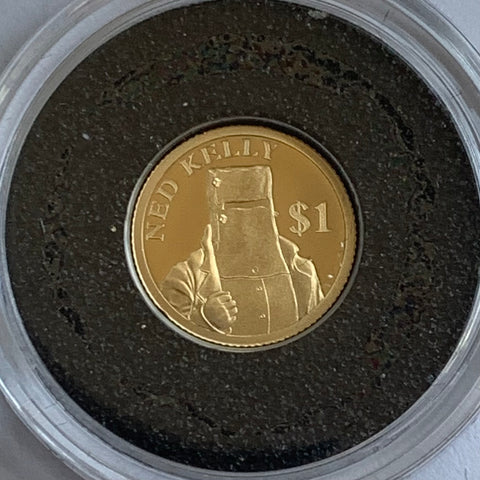Cook Islands 2017 Macquarie Mint $1 Ned Kelly .5 grams of .585 Gold Coin