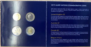 Australia 2019 D-Day 75th Anniversary set of UK, Belgium, Canada and Australia Coins