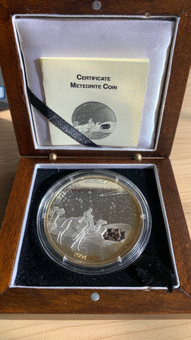 Liberia 2004 Meteorite $10 2 Ounce .999 Silver Proof Coin.