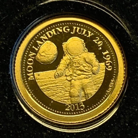 2013 $1 Samoa "Moon Landing" 5 gram .585 Gold Coin