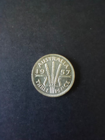 Australia 1957 3d Threepence Silver Coin Very Fine Condition