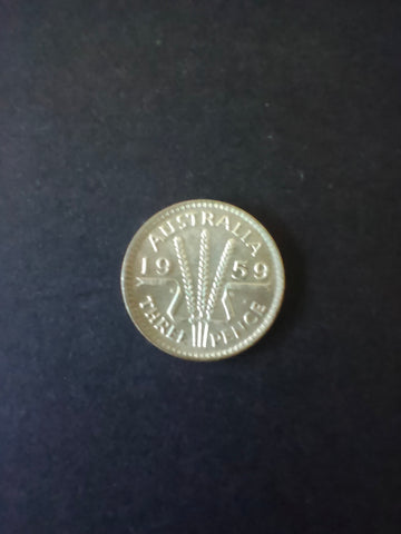 Australia 1959 3d Threepence Silver Coin Very Fine Condition