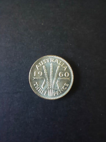Australia 1960 3d Threepence Silver Coin Extremely Fine Condition