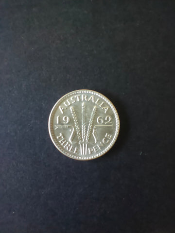 Australia 1962 3d Threepence Silver Coin Extremely Fine Condition