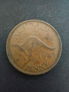 Australia 1943Y 1d One Penny Fine Condition. Perth Mint