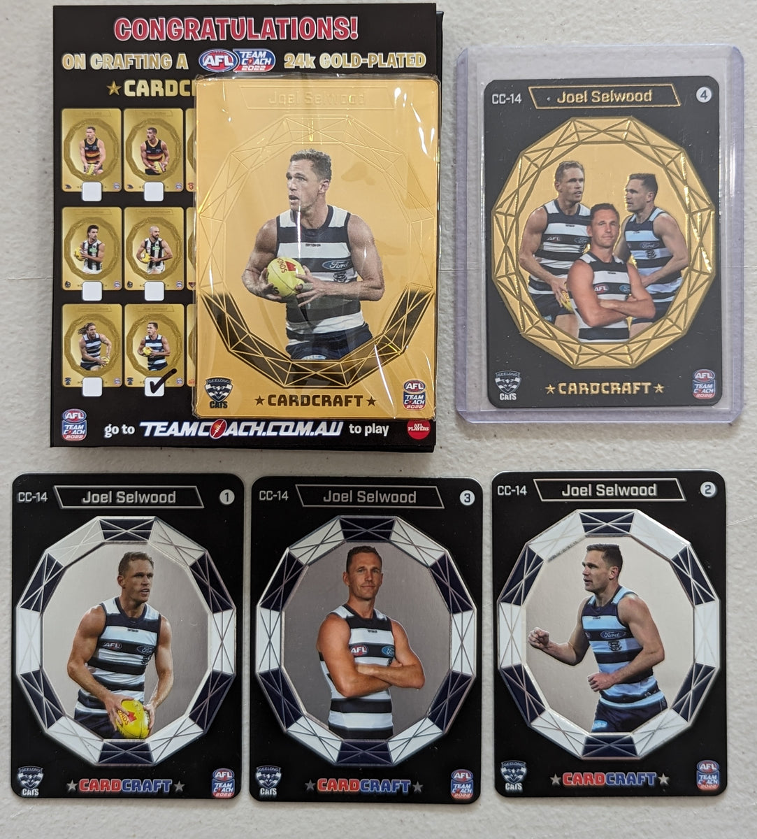 2022 Afl Teamcoach Gold Cardcraft Set Joel Selwood Geelong – Shields 