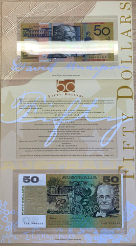 Australia 1995 $50 Paper & $50 Polymer Banknote Folder