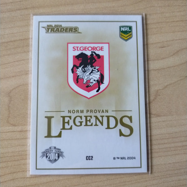 Rugby Australia 2014 NRL Trading Cards Legends Case Card Norm Provan St George CC2