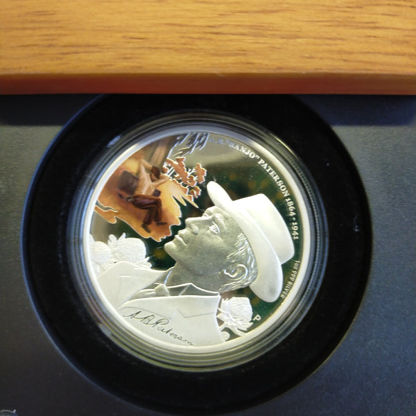 Australia 2014 Perth Mint $1 Banjo Paterson Australian Bush Poet 1oz .999 Proof Silver Coin