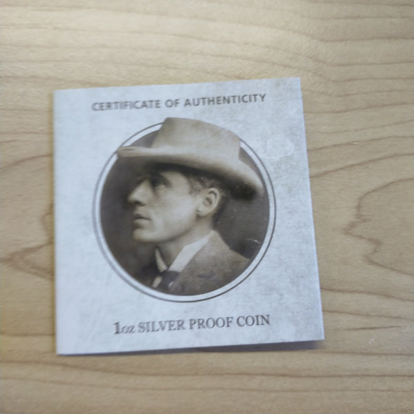 Australia 2014 Perth Mint $1 Banjo Paterson Australian Bush Poet 1oz .999 Proof Silver Coin