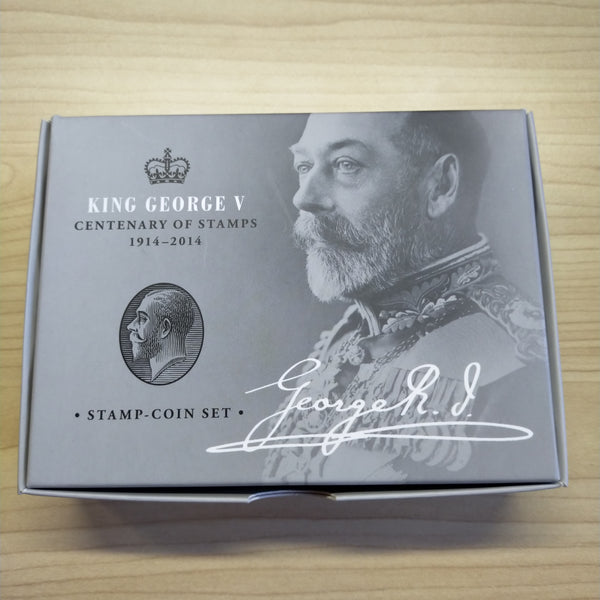 Australia 2014 Perth Mint Australia Post 50c King George V Centenary Of Stamps 1/2oz .999 Proof Silver Coin and Stamp Set