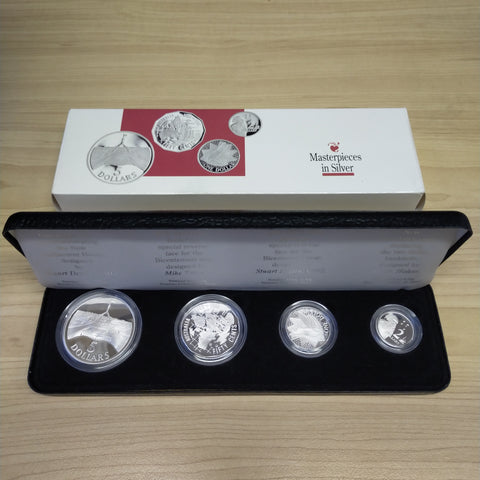 Australia 1988 Royal Australian Mint Masterpieces In Silver 4 Coin Set