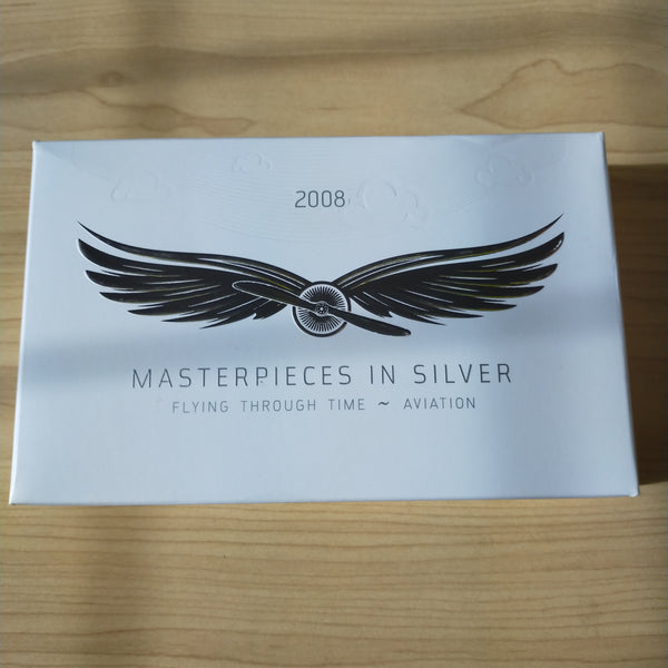 Australia 2008 Royal Australian Mint Masterpieces In Silver Flying Through Time Aviation 2 Coin Set With Stand