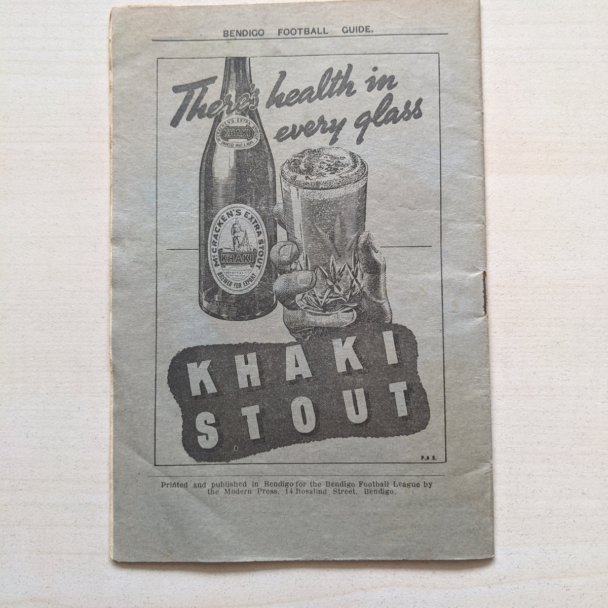 Football 1938 Grand Final Bendigo Football League Record Vol 12 No.24