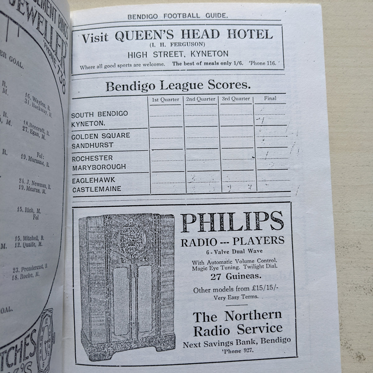 Copy 1936 Bendigo Football League Record Vol 10 No. 13 Saturday July 2