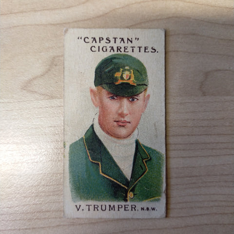 Cricket 1907 Capstan Cigarettes Victor Trumper NSW Prominent Australian and English Cricketers Cigarette Card No.4