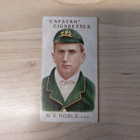 Cricket 1907 Capstan Cigarettes M A Noble NSW Prominent Australian and English Cricketers Cigarette Card No.11
