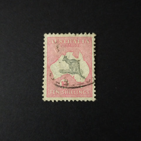 Australia 1913 10/- Kangaroo Grey & Pink 1st Watermark SG14 FU