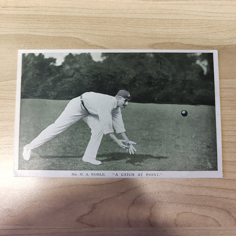 Australian Mr M.A. Noble "A Catch At Point" Cricket Tuck's Postcard