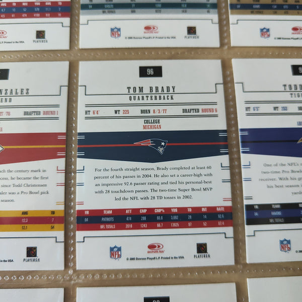 NFL 1994 - 2005 Trading Cards Lot of 100 + Donruss Including Tom Brady
