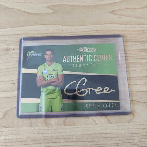 2021 Cricket Australia Traders Authentic Series Signature Chris Green Sydney Thunder BBL Cricket Card
