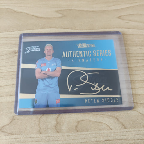 2021 Cricket Australia Traders Authentic Series Signature Peter Siddle Adelaide Strikers BBL Cricket Card