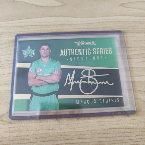 2021 Cricket Australia Traders Authentic Series Signature Marcus Stoinis Melbourne Stars BBL Cricket Card