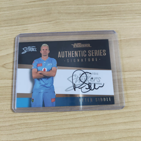 2021 Cricket Australia Traders Authentic Series Signature Hand Signed Peter Siddle Adelaide Strikers BBL Cricket Card 116/120
