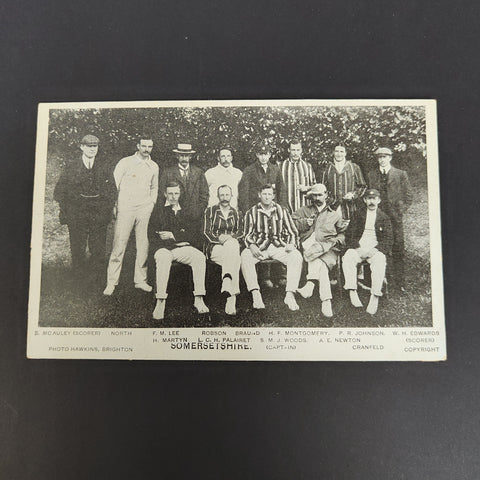 England 1904 Photograph Postcard Somersetshire County Cricket Club Cricket Postcard