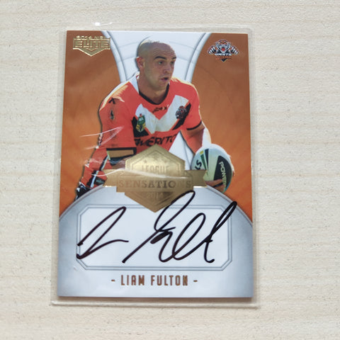 2014 NRL Elite League Sensations Signature Card Liam Fulton Tigers