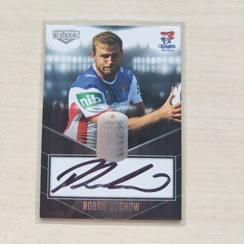 2014 NRL Elite Young Guns Signature Card Robbie Rochow Knights